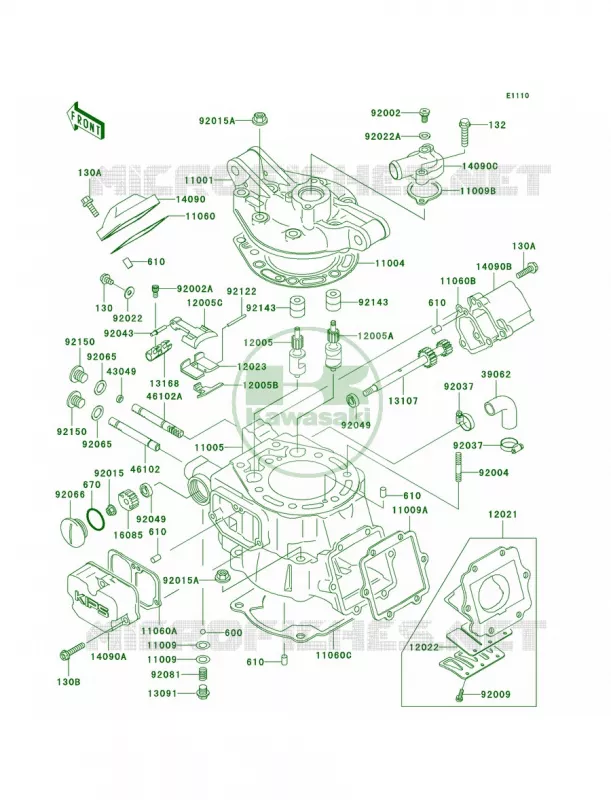 Cylinder HeadCylinder Kawasaki MOTOS 220 2004 KDX220R  KDX220-A11