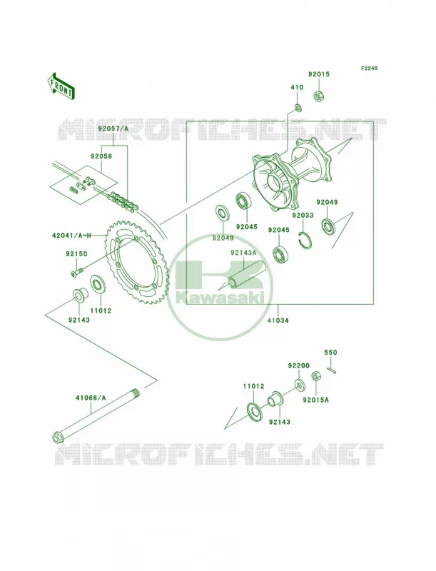 Rear Hub Kawasaki MOTOS 220 2004 KDX220R  KDX220-A11