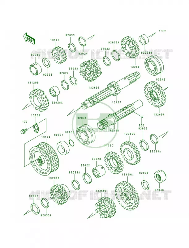 Transmission Kawasaki MOTOS 500 1996 Vulcan 500  EN500-A7