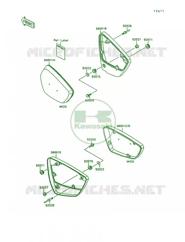 Side Covers Kawasaki MOTOS 1500 1996 Vulcan 1500 L  VN1500-C3
