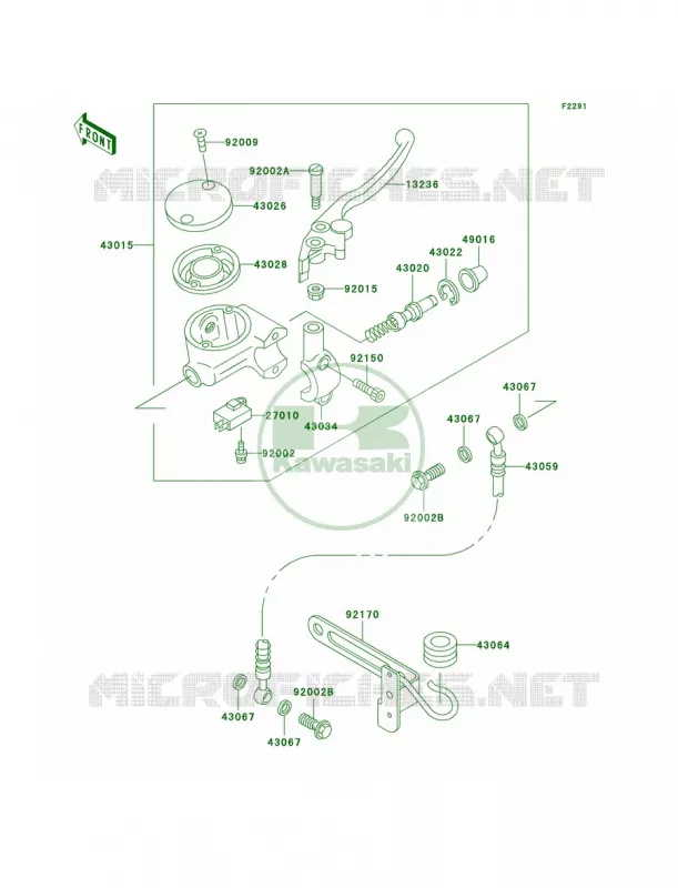 Front Master Cylinder Kawasaki MOTOS 1500 1996 Vulcan 1500 Classic  VN1500-D1