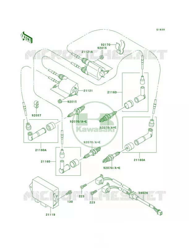 Ignition System Kawasaki MOTOS 1500 1996 Vulcan 1500 Classic  VN1500-D1