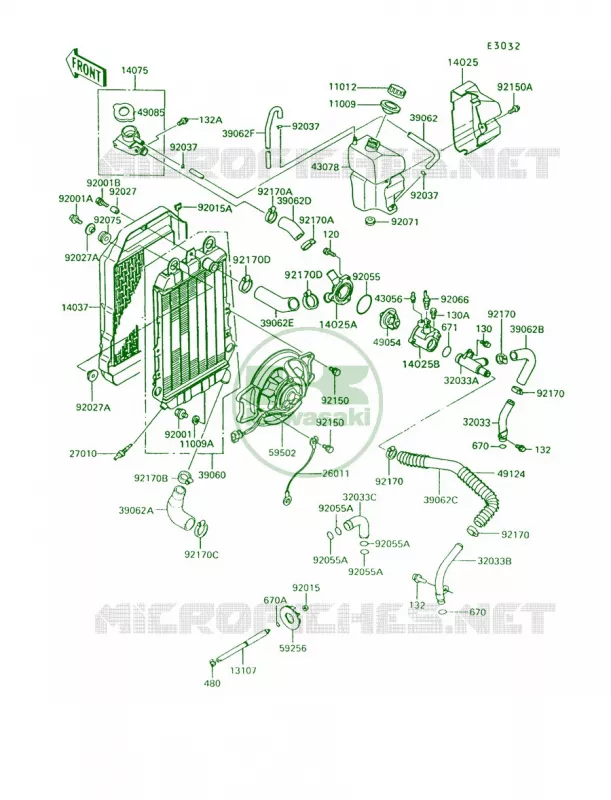 Radiator Kawasaki MOTOS 750 1996 Vulcan 750  VN750-A12
