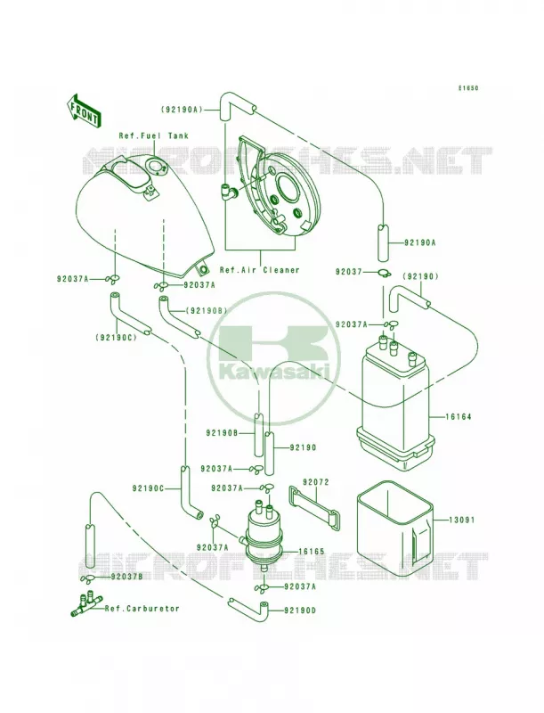 Fuel Evaporative System Kawasaki MOTOS 800 1996 Vulcan 800  VN800-A2