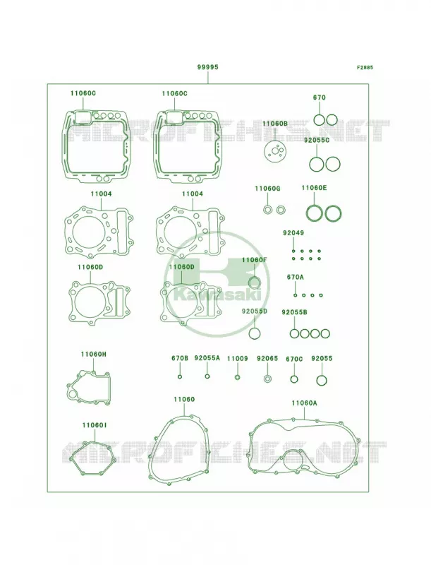 Gasket Kit Kawasaki MOTOS 800 1996 Vulcan 800 Classic  VN800-B1