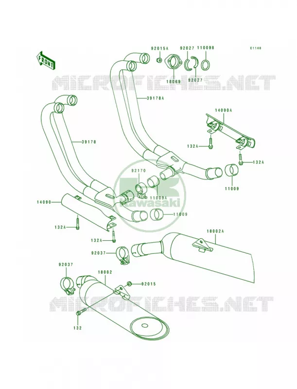 Mufflers Kawasaki MOTOS 600 1996 Eliminator 600  ZL600-B2