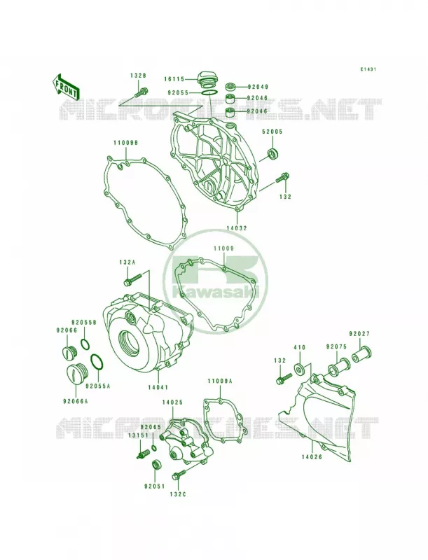 Engine Covers Kawasaki MOTOS 500 1995 Vulcan 500  EN500-A6
