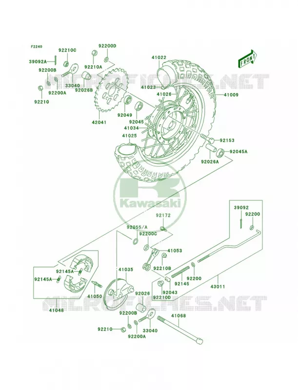 Rear Hub Kawasaki MOTOS 50 2004 KDX50  KDX50-A2