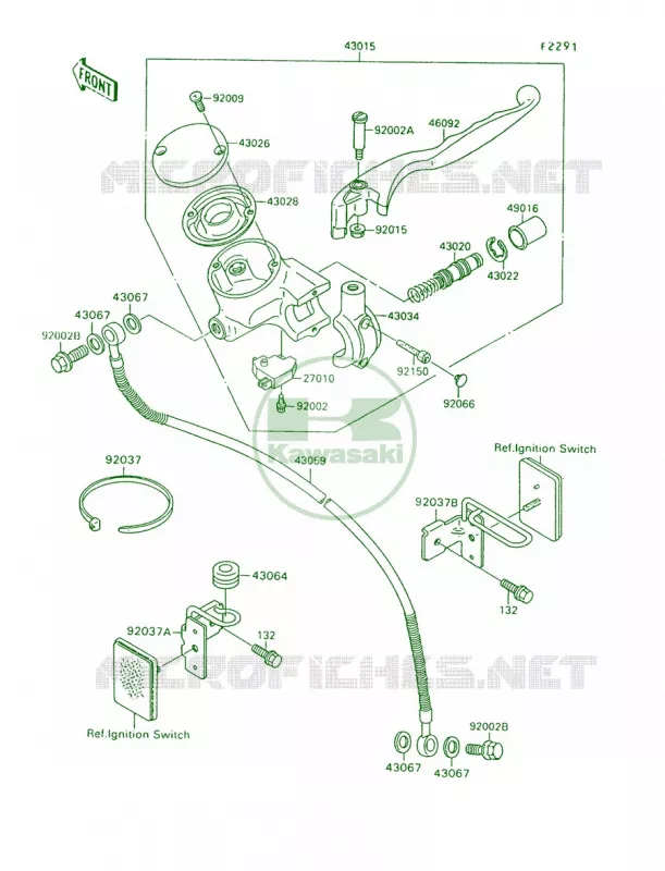 Front Master Cylinder Kawasaki MOTOS 1500 1995 Vulcan 88  VN1500-A9