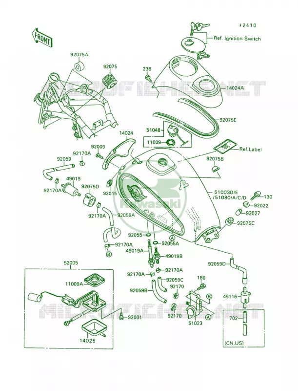 Fuel Tank Kawasaki MOTOS 1500 1995 Vulcan 88  VN1500-A9
