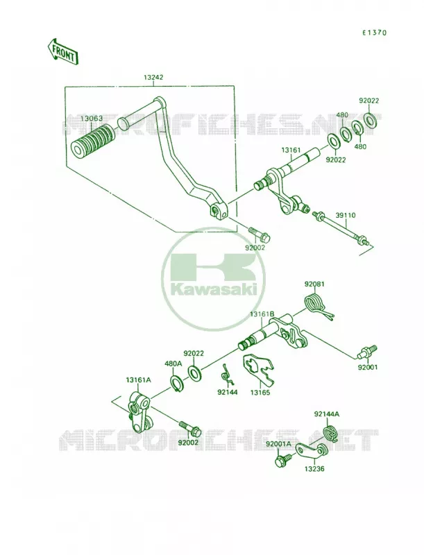 Gear Change Mechanism Kawasaki MOTOS 1500 1995 Vulcan 88  VN1500-A9