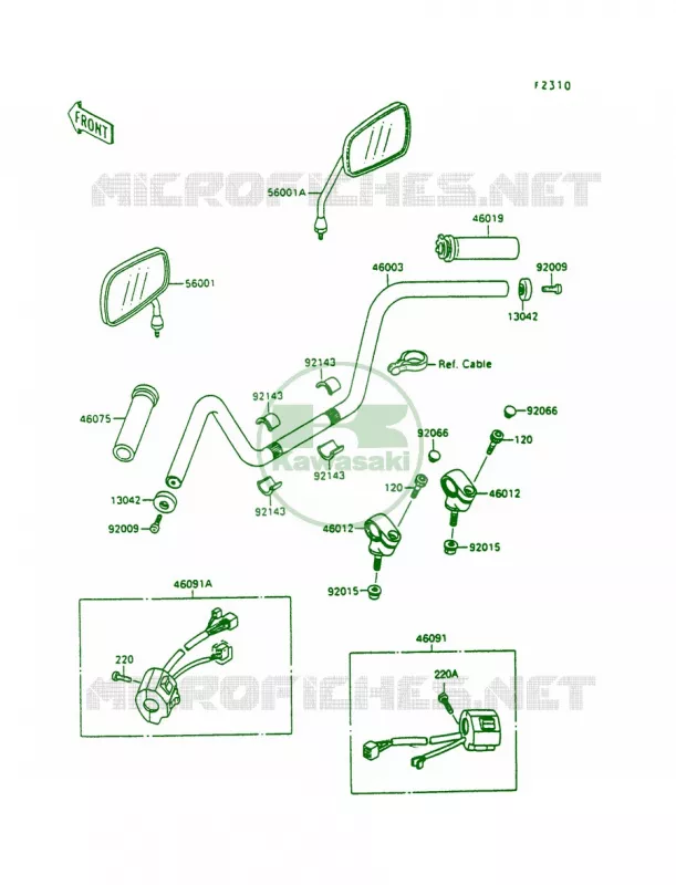Handlebar Kawasaki MOTOS 1500 1995 Vulcan 88  VN1500-A9