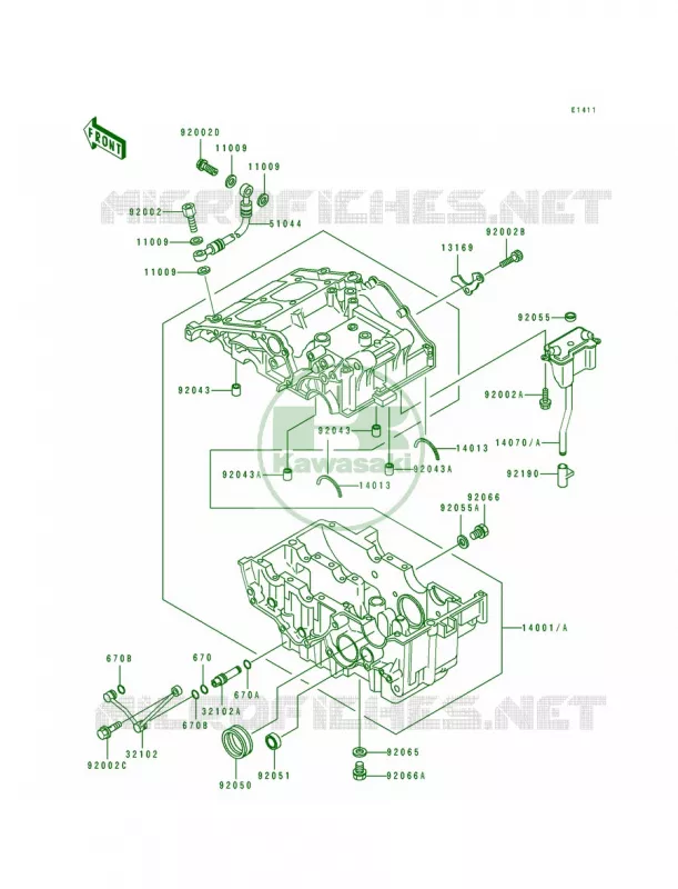 Crankcase Kawasaki MOTOS 250 1994 Eliminator 250  EL250-E4