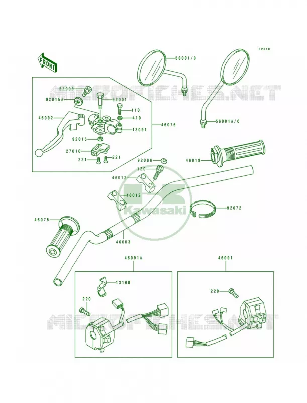 Handlebar Kawasaki MOTOS 250 1994 Eliminator 250  EL250-E4