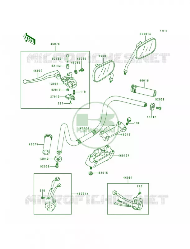 Handlebar Kawasaki MOTOS 500 1994 Vulcan 500  EN500-A5
