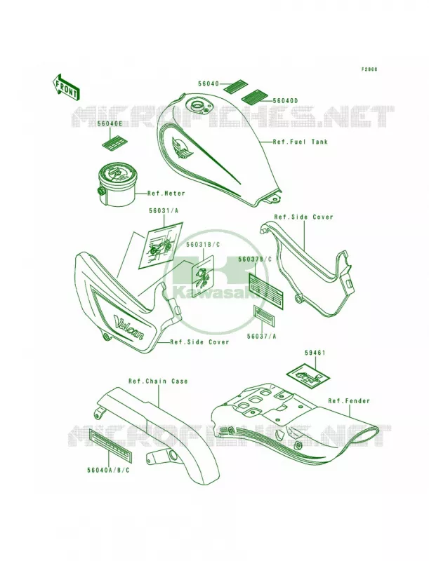 Labels Kawasaki MOTOS 500 1994 Vulcan 500  EN500-A5