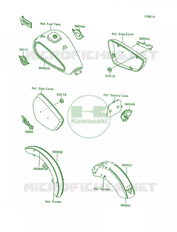 DecalsGreenBlue Kawasaki MOTOS 1500 1994 Vulcan 88  VN1500-A8