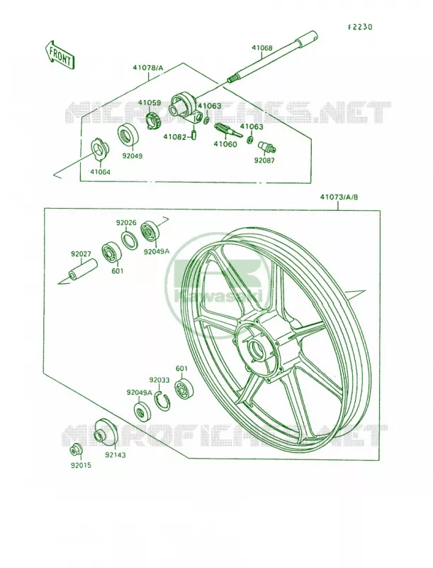 Front Wheel Kawasaki MOTOS 1500 1994 Vulcan 88  VN1500-A8