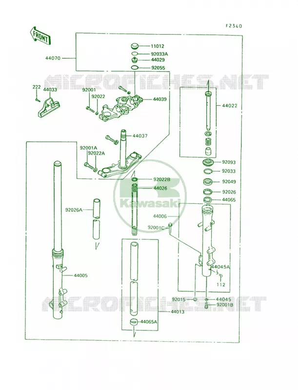 Front Fork Kawasaki MOTOS 750 1994 Vulcan 750  VN750-A10