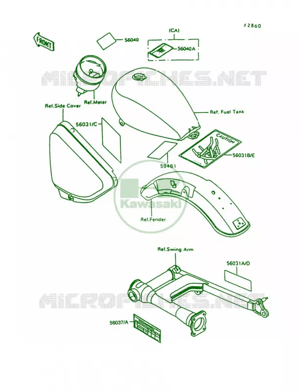 Labels Kawasaki MOTOS 750 1994 Vulcan 750  VN750-A10