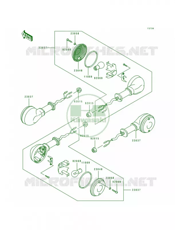 Turn Signals Kawasaki MOTOS 250 1993 Eliminator 250  EL250-E3