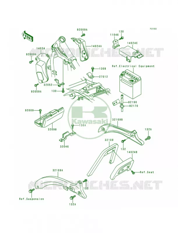 Battery Case Kawasaki MOTOS 500 1993 Vulcan 500  EN500-A4