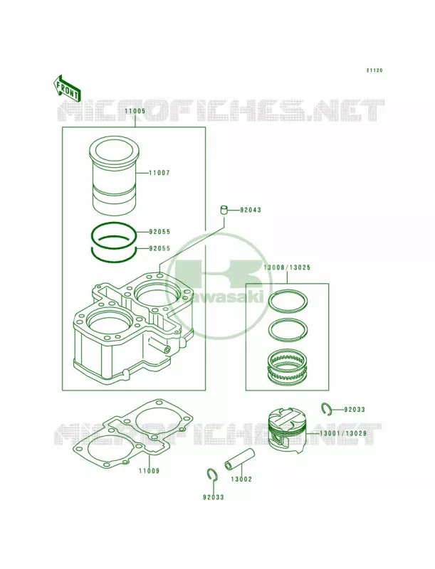 CylinderPiston Kawasaki MOTOS 500 1993 Vulcan 500  EN500-A4
