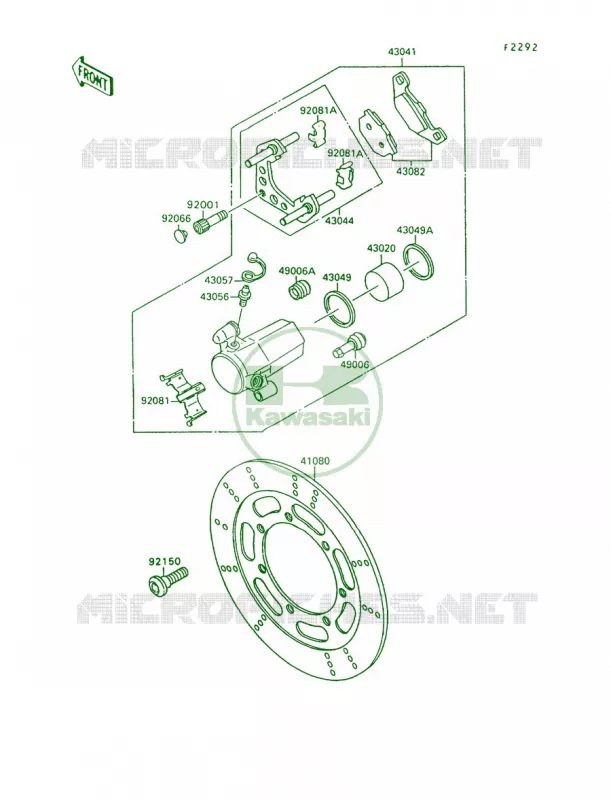 Front Brake Kawasaki MOTOS 1500 1993 Vulcan 88  VN1500-A7