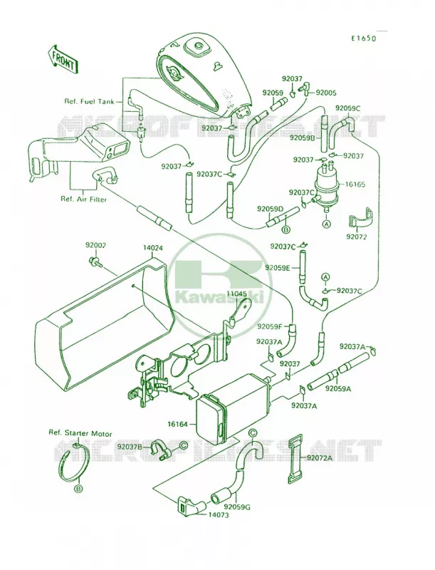 Fuel Evaporative System Kawasaki MOTOS 1500 1993 Vulcan 88  VN1500-A7