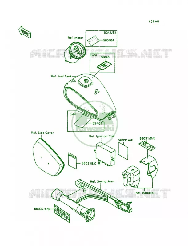 Labels Kawasaki MOTOS 1500 1993 Vulcan 88  VN1500-A7