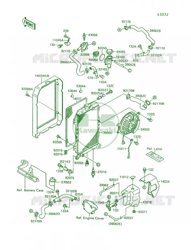 Radiator Kawasaki MOTOS 1500 1993 Vulcan 88  VN1500-A7