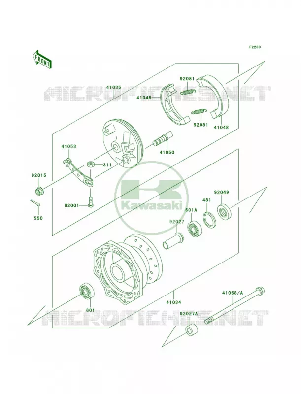 Front Hub Kawasaki MOTOS 110 2004 KLX110  KLX110-A3