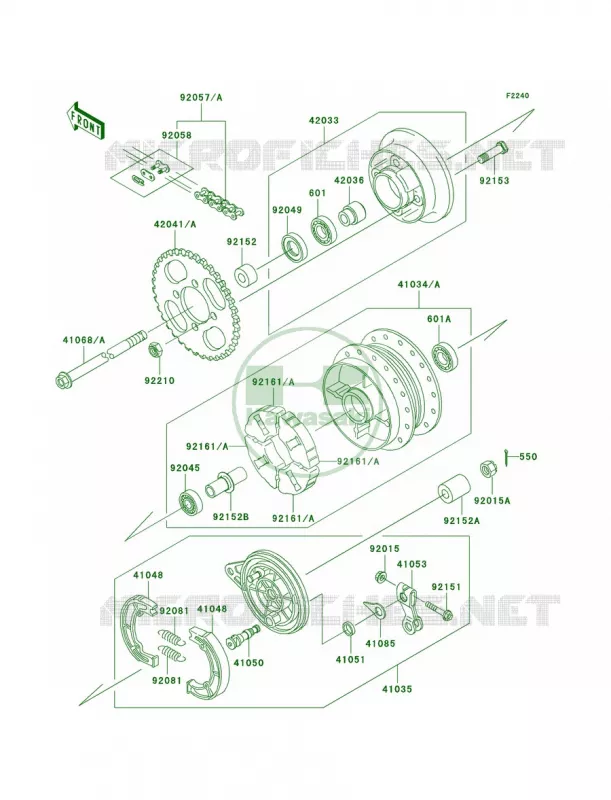 Rear HubA1-A3 Kawasaki MOTOS 110 2004 KLX110  KLX110-A3