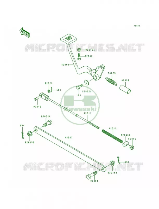 Brake PedalTorque Link Kawasaki MOTOS 250 1992 Eliminator 250  EL250-E2
