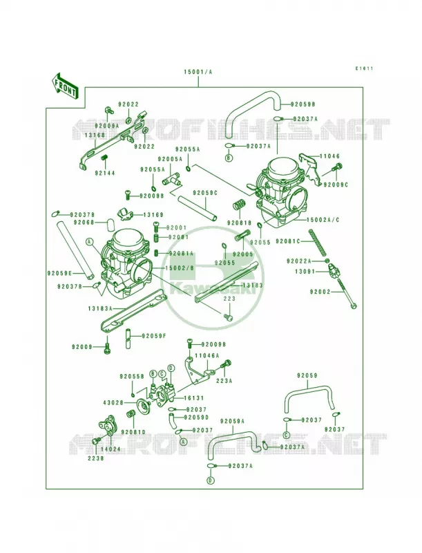 Carburetor Kawasaki MOTOS 250 1992 Eliminator 250  EL250-E2