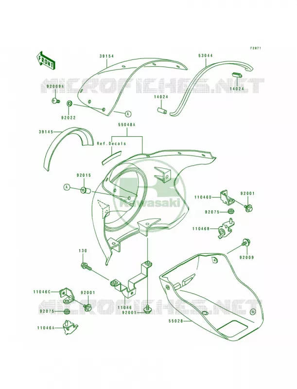 Cowling Kawasaki MOTOS 250 1992 Eliminator 250  EL250-E2