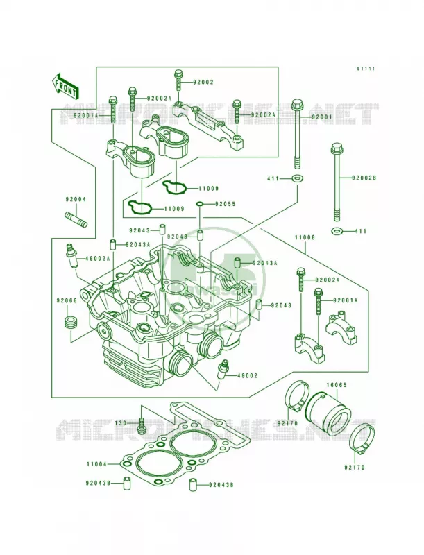 Cylinder Head Kawasaki MOTOS 250 1992 Eliminator 250  EL250-E2