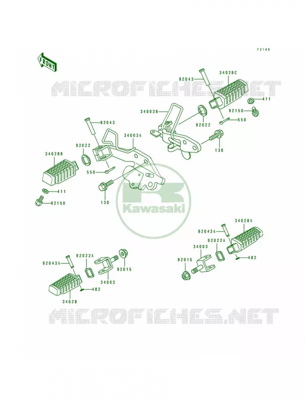 Footrests Kawasaki MOTOS 250 1992 Eliminator 250  EL250-E2