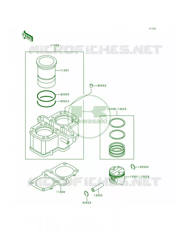 CylinderPiston Kawasaki MOTOS 500 1992 Vulcan 500  EN500-A3