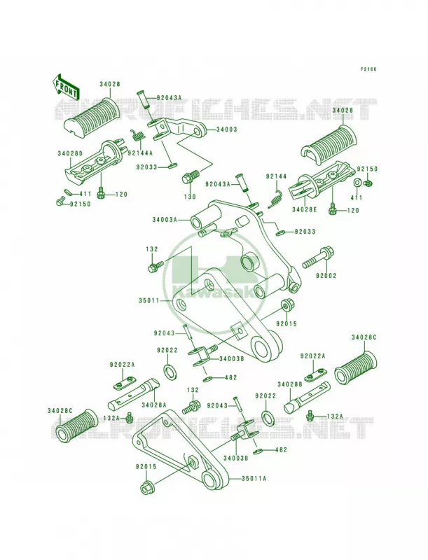 Footrests Kawasaki MOTOS 500 1992 Vulcan 500  EN500-A3