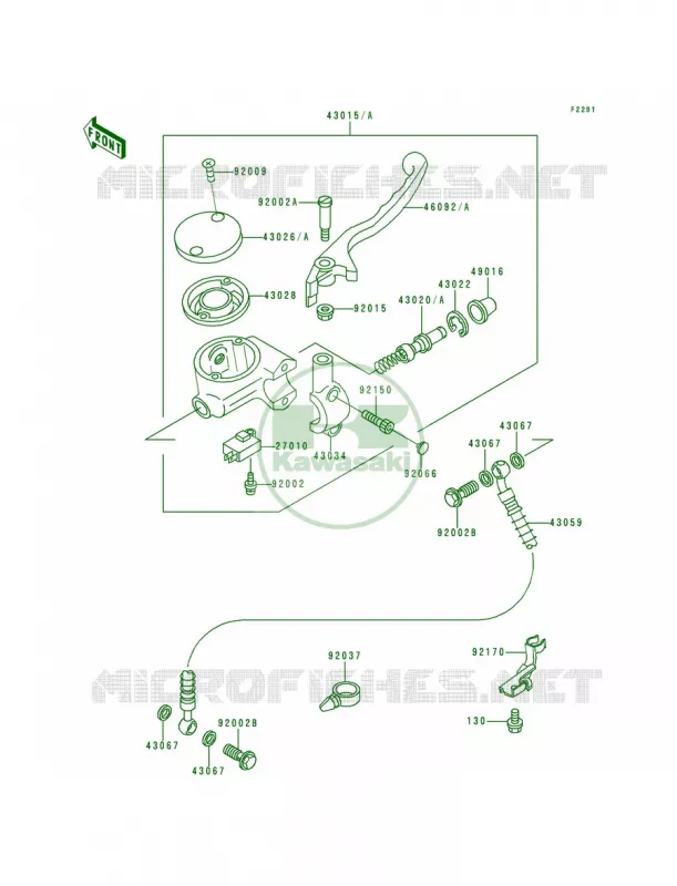Front Master Cylinder Kawasaki MOTOS 500 1992 Vulcan 500  EN500-A3