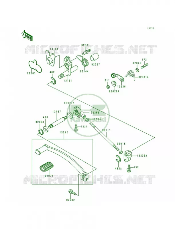 Gear Change Mechanism Kawasaki MOTOS 500 1992 Vulcan 500  EN500-A3