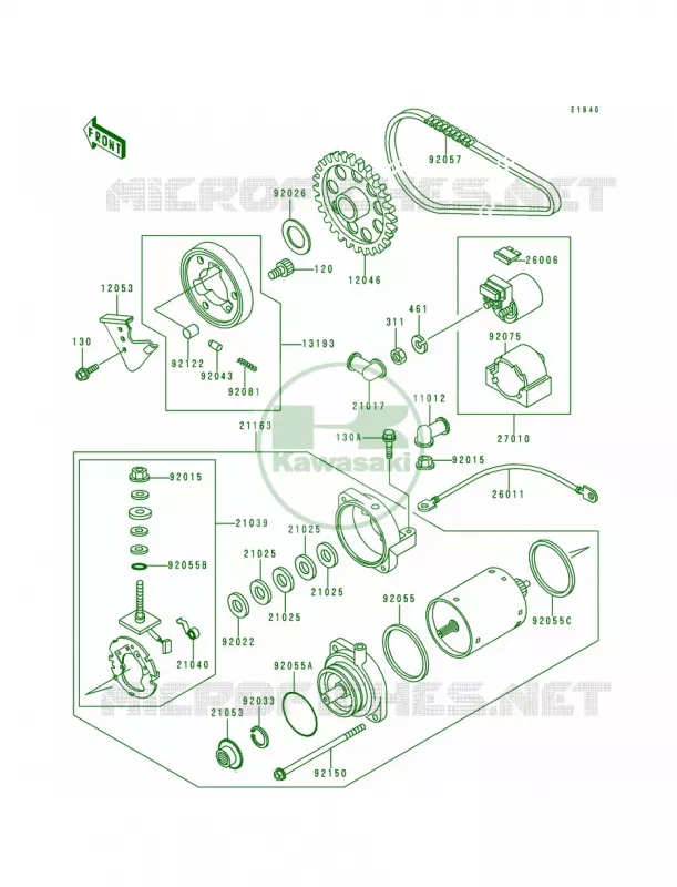 Starter Motor Kawasaki MOTOS 500 1992 Vulcan 500  EN500-A3