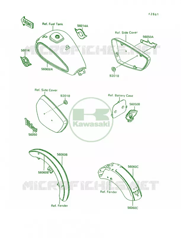 DecalsBlueGray Kawasaki MOTOS 1500 1992 Vulcan 88  VN1500-A6
