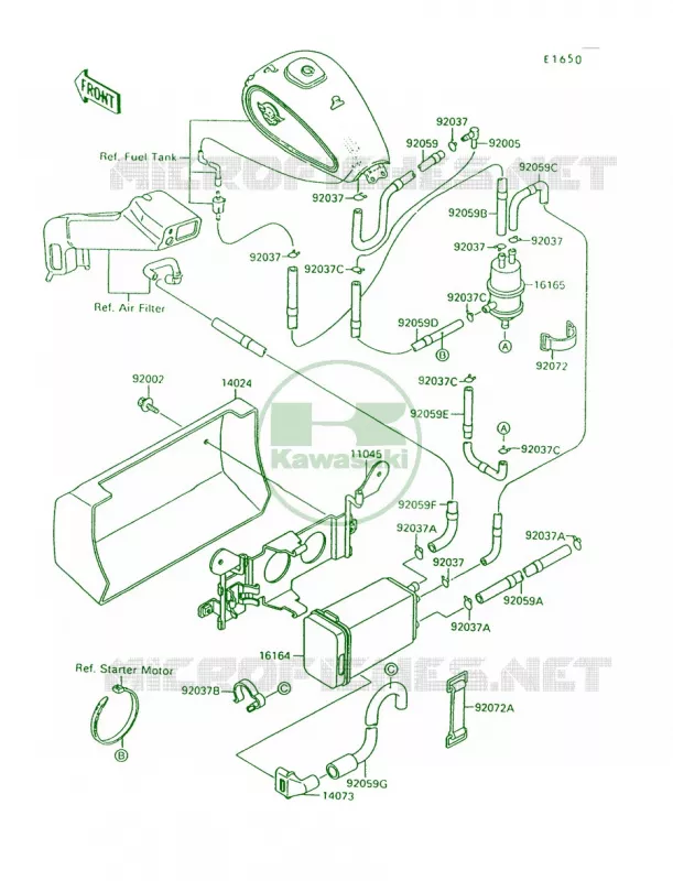 Fuel Evaporative System Kawasaki MOTOS 1500 1992 Vulcan 88  VN1500-A6