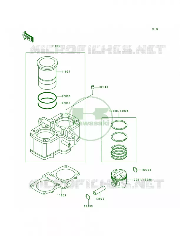 CylinderPiston Kawasaki MOTOS 500 1991 Vulcan 500  EN500-A2