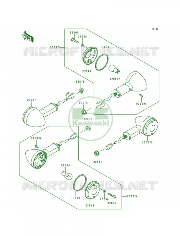 Turn Signals Kawasaki MOTOS 500 1991 Vulcan 500  EN500-A2