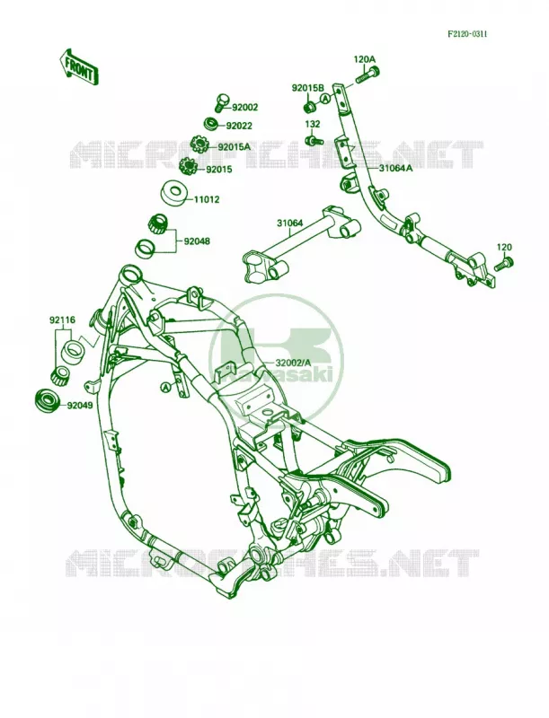Frame Kawasaki MOTOS 1500 1991 Vulcan 88  VN1500-A5