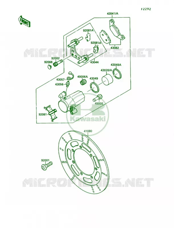 Front Brake Kawasaki MOTOS 1500 1991 Vulcan 88  VN1500-A5