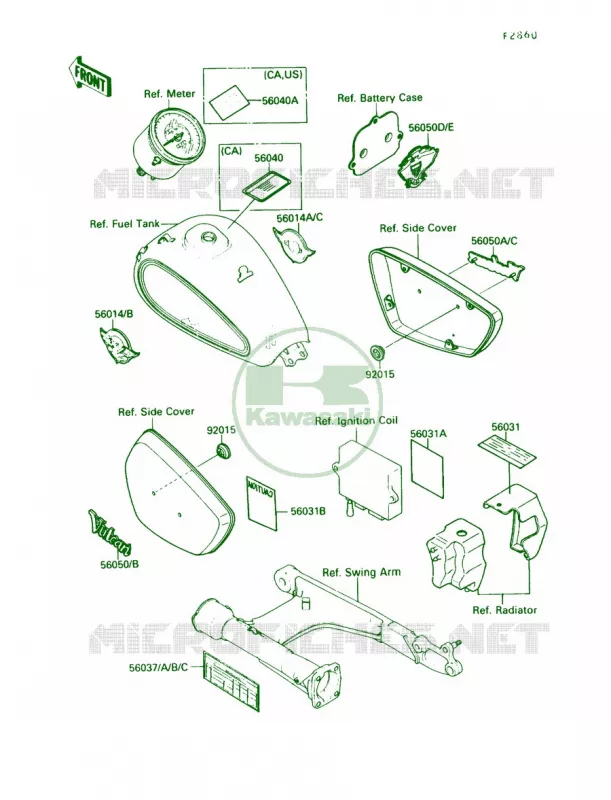 Label Kawasaki MOTOS 1500 1991 Vulcan 88  VN1500-A5
